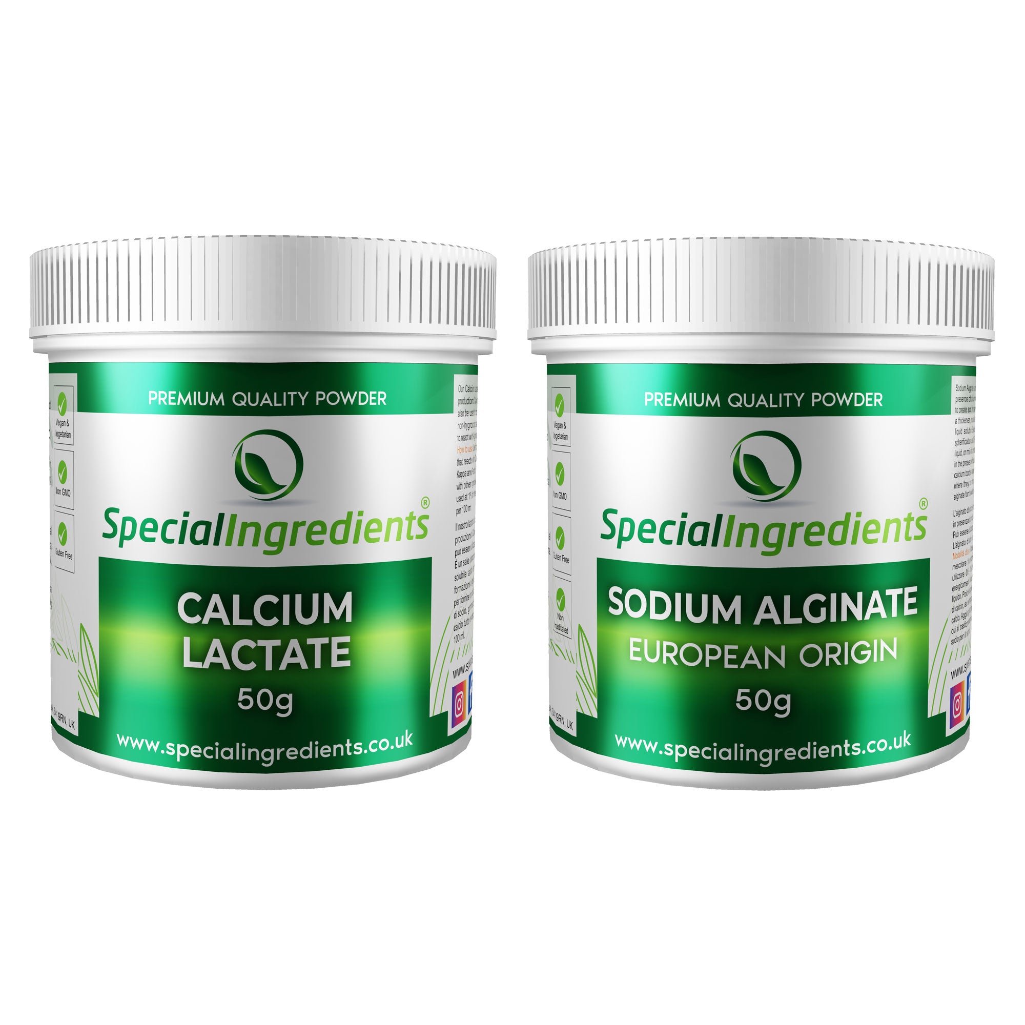 Calcium Lactate & Sodium Alginate – Special Ingredients Europe