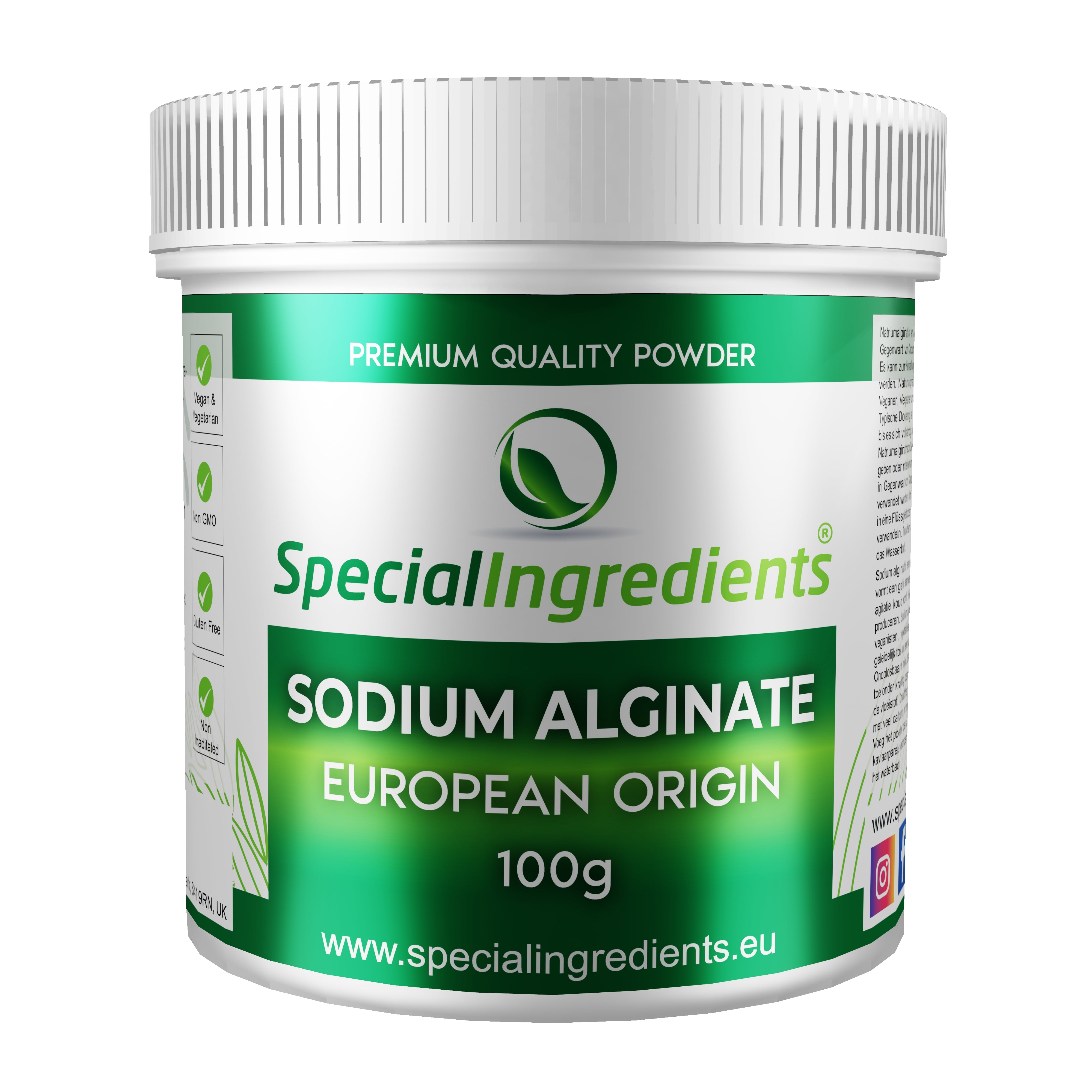Sodium Alginate 100% Food Grade | Natural Thickening Powder & Gelling Agent  for Cooking (16 Oz)